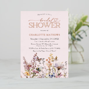 Invitation En Aluminium Fête de mariage champêtre rose poudré