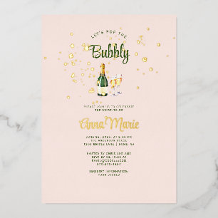 Invitation En Aluminium Fête de mariage féminine pétillante Brunch Étincel