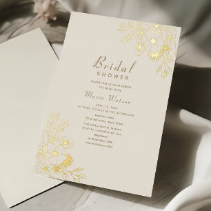 Invitation En Aluminium Fête de mariage Ivory Gold