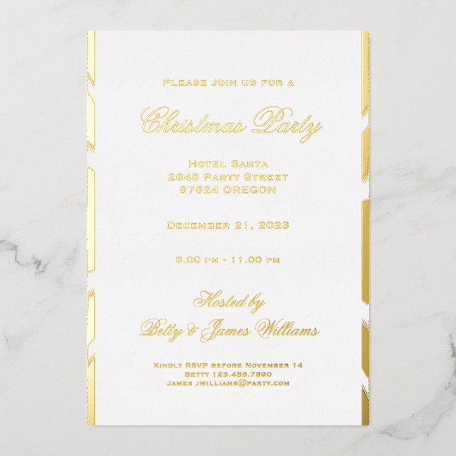 Invitation En Aluminium Fête de Noël (Recto)
