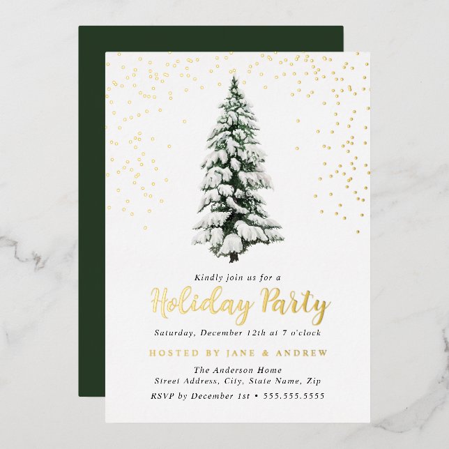 Invitation En Aluminium Fête de Noël (Recto/Verso)