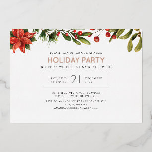 Invitation En Aluminium Fête de Noël d'affaires Rose Gold