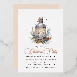 Invitation En Aluminium Fête de Noël de Shimmer Lantern