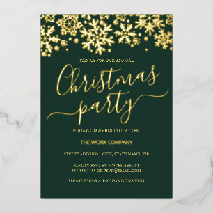 Invitation En Aluminium Fête de Noël d'entreprise verte
