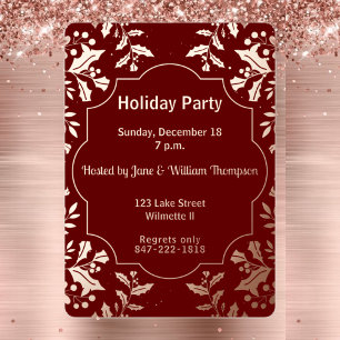 Invitation En Aluminium Fête de Noël Holly