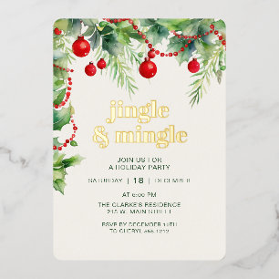 Invitation En Aluminium Fête de Noël Jingle Mingle