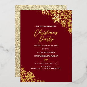 Invitation En Aluminium Fête de Noël Red Gold