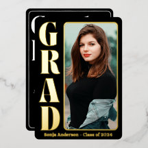 Fête de remise de diplôme moderne Black 1 Photo 