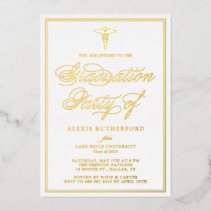 Invitation En Aluminium Fête de remise de diplômes de l'école de médecine 
