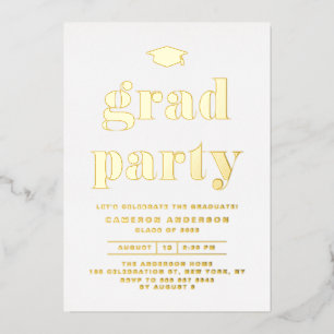 Invitation En Aluminium Fête de remise de diplômes en typographie gras Rét