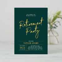 Fête de retraite avec écriture moderne Gold & Gree
