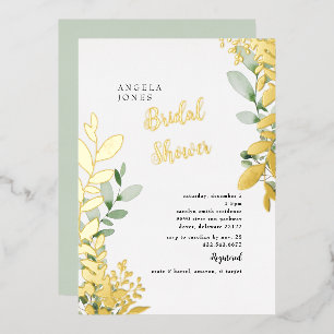Invitation En Aluminium Fête des mariées à la menthe à huile d'or
