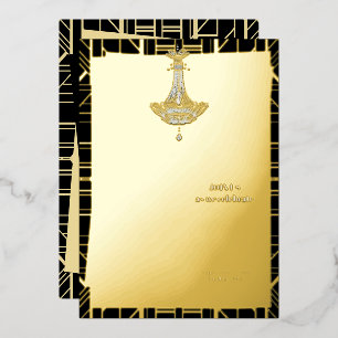 Invitation En Aluminium Fête des mariées à rabat classique GOLD Gatsby