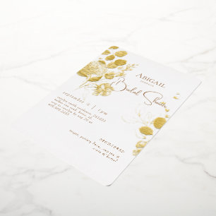 Invitation En Aluminium Fête des mariées Botanique arrondie Gold Foil