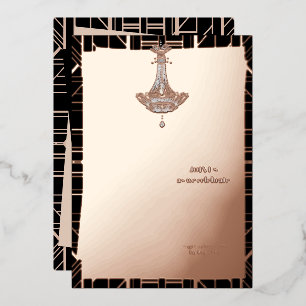 Invitation En Aluminium Fête des mariées classique ROSE OR Gatsby Flapper