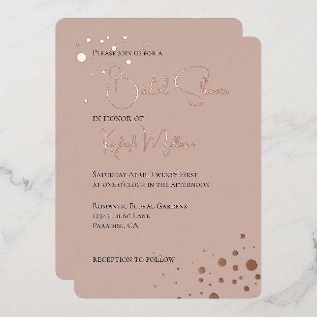 Invitation En Aluminium Fête des mariées de points Confetti de diamants de (Recto/Verso)