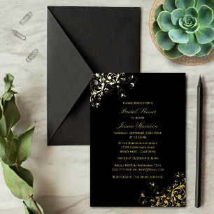 Invitation En Aluminium Fête des mariées Élégante des tourbillons Véritabl