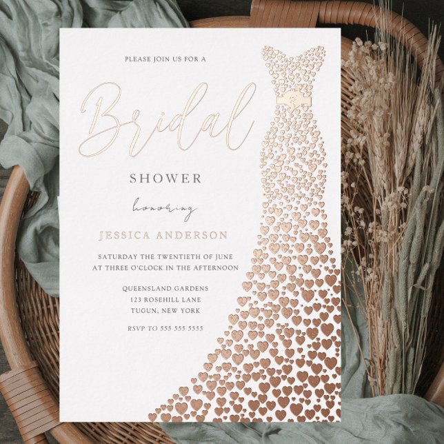 Invitation En Aluminium Fête des mariées Mariage rose Gold Foil (Créateur téléchargé)