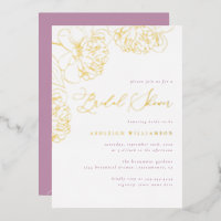 Fête des mariées minimaliste Lilac Peonies dessiné