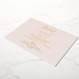 Invitation En Aluminium Fête des mariées Pale Blush Gold Foil