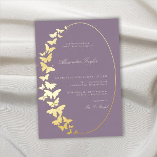 Invitation En Aluminium Fête des mariées papillon Lavender Elegant Boho Go