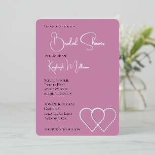 Invitation En Aluminium Fête des mariées rose Glam Pearl Deux Coeurs