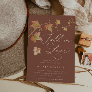 Invitation En Aluminium Fête des mariées rose Gold "Fall in Love"