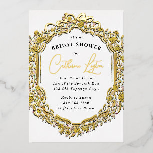 Invitation En Aluminium Fête des mariées rose jaune ruban vintage