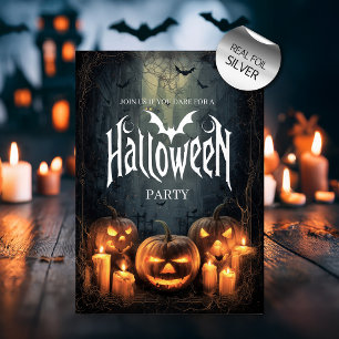 Invitation En Aluminium Fête d'Halloween palpitante