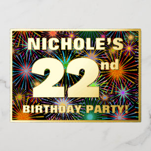 Invitation En Aluminium Fête du 22e anniversaire — Fun amusant, coloré Reg