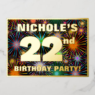 Invitation En Aluminium Fête du 22e anniversaire — Fun amusant, coloré Reg