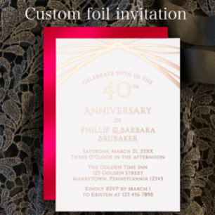 Invitation En Aluminium Fête du 40e anniversaire de l'Arc moderne