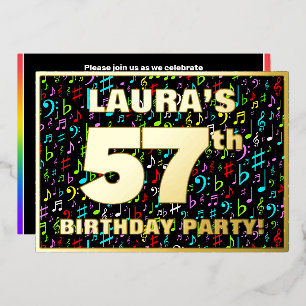 Invitation En Aluminium Fête du 57e anniversaire — Symboles de musique amu