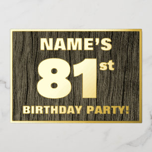 Invitation En Aluminium Fête du 81e anniversaire : motif audacieux à faux 
