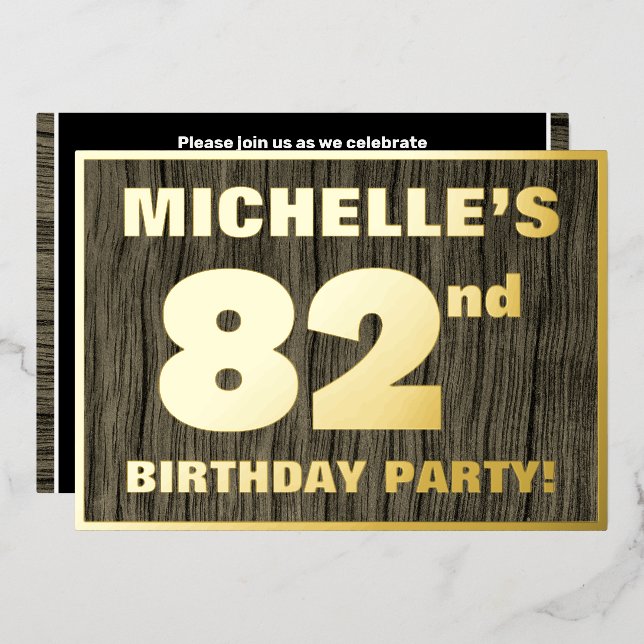 Invitation En Aluminium Fête du 82e anniversaire : Bold, Motif de céréales (Recto/Verso)