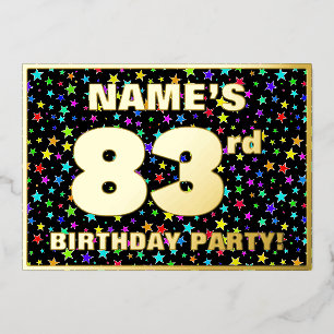 Invitation En Aluminium Fête du 83e anniversaire — Motif d'étoiles amusant
