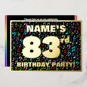 Invitation En Aluminium Fête du 83e anniversaire — Symboles de musique amu