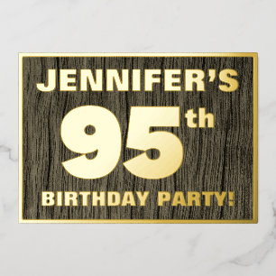 Invitation En Aluminium Fête du 95e anniversaire : motif audacieux à faux 