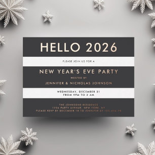 Invitation En Aluminium Fête du Nouvel An Rose Gold Élégante