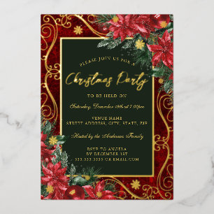 Invitation En Aluminium Fête Fête Rouge Vert Frame de Noël