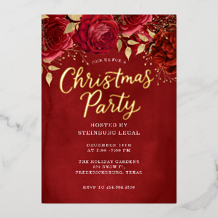 Invitation En Aluminium Fête Florale de Noël au Bureau Entreprise 