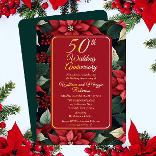 Invitation En Aluminium Fête florale sombre pour un 50e anniversaire de ma