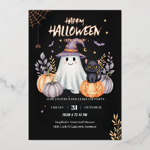 Invitation En Aluminium Fête magique d'Halloween