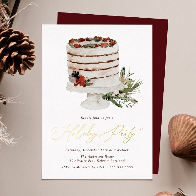 Invitation En Aluminium Fête Russe de Gâteau d'hiver (Créateur téléchargé)