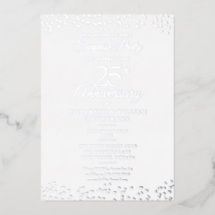 Invitation En Aluminium Fête surprise des 25 ans de mariage Argent