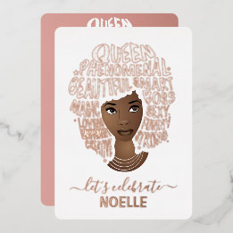 Invitation En Aluminium Fêtons l'anniversaire ! Encourager la femme noire