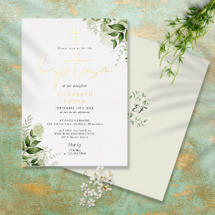 Invitation En Aluminium Feuillage de verdure rustique élégant monogramme b