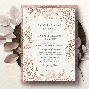 Invitation En Aluminium Feuillage Feuilles Arbres Jardin Mariage