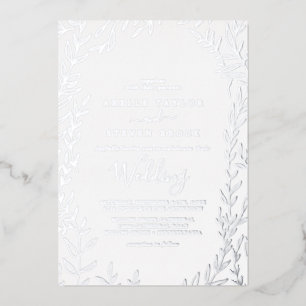 Invitation En Aluminium Feuille minimale   Mariage de cadre à huile d'arge