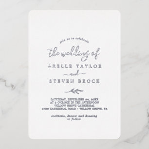 Invitation En Aluminium Feuille minimale   Silver Foil Le Mariage de